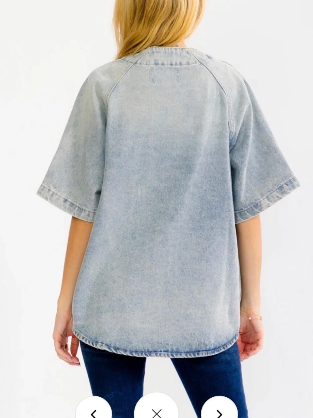 SO CAL Denim Short Sleeve Jean Jacket Shirt Medium-Wash Size Small - Picture 3 of 8